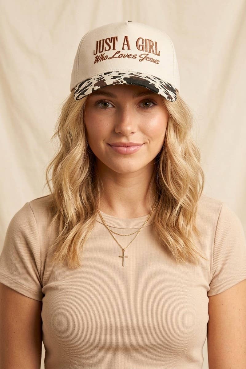 Just a Girl Who Loves Jesus Two-Tone Cotton Cap