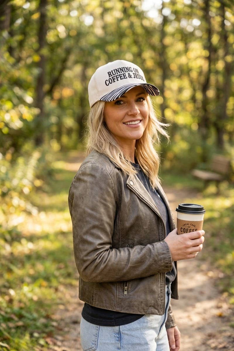 Running on Coffee & Jesus Two-Tone Cotton Hat