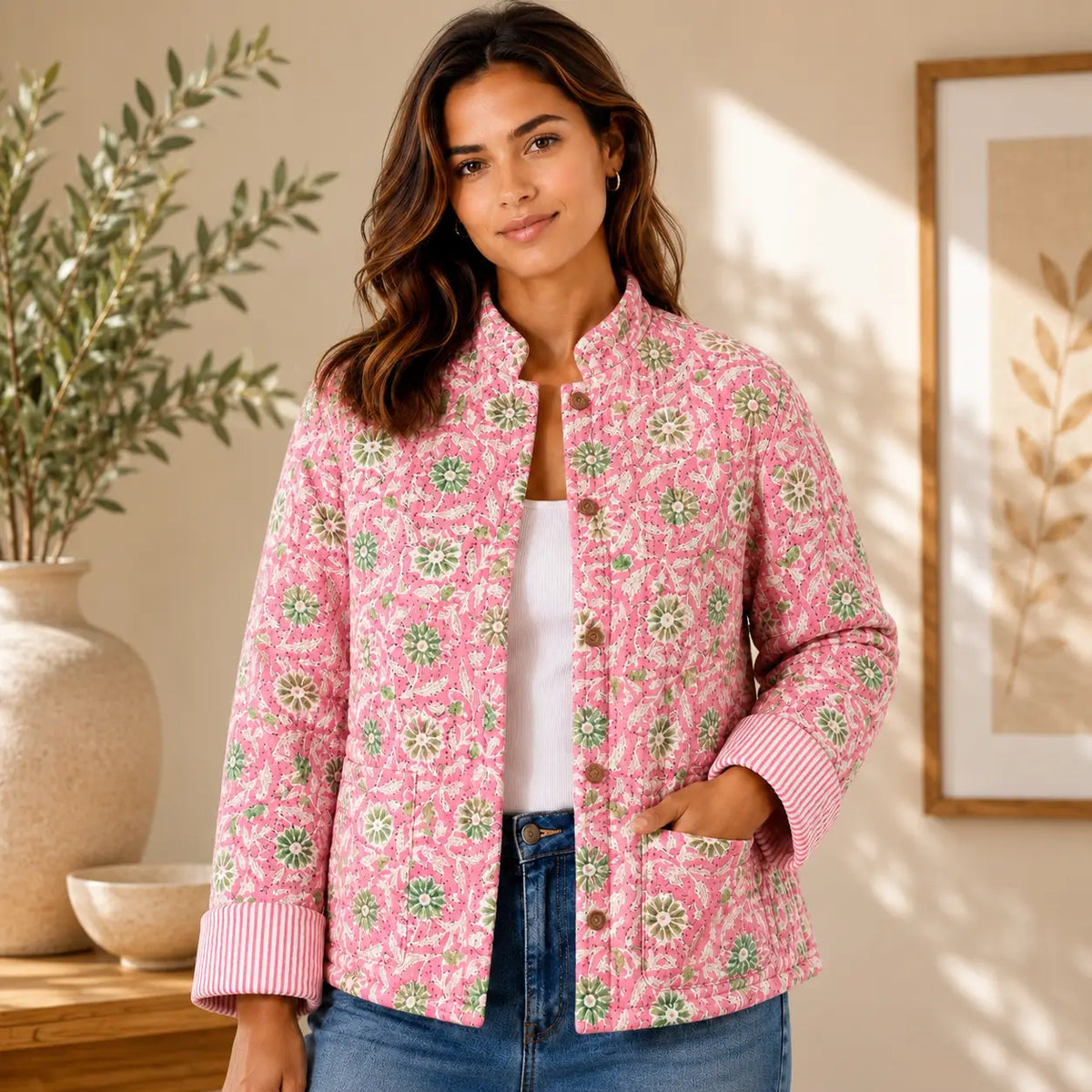 Floral Quilted Jacket (One size fits all)